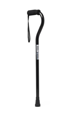 Aluminum Cane Offset Handle Black (Case)