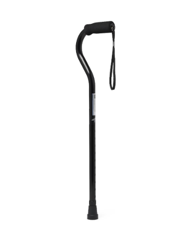 Aluminum Cane Offset Handle Black (Case)
