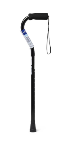 Aluminum Cane Offset Handle Black (Case)